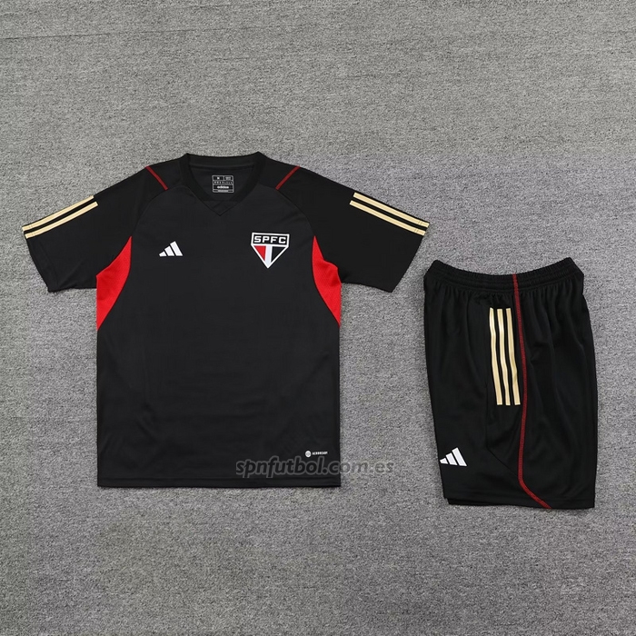 Chandal del Sao Paulo Manga Corta 2023-2024 Negro - Pantalon Corto